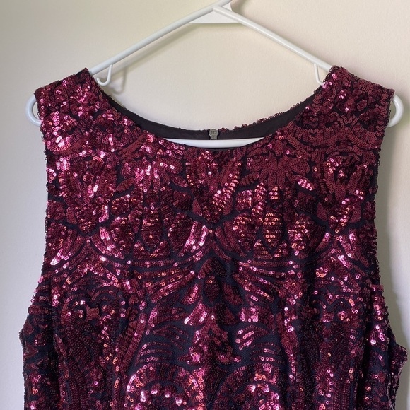 Premier Amour Embellished Sequin Party Cocktail  Sleeveless Crew Neck Size 14 - Picture 5 of 17